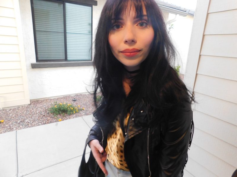 Rose in a leather jacket